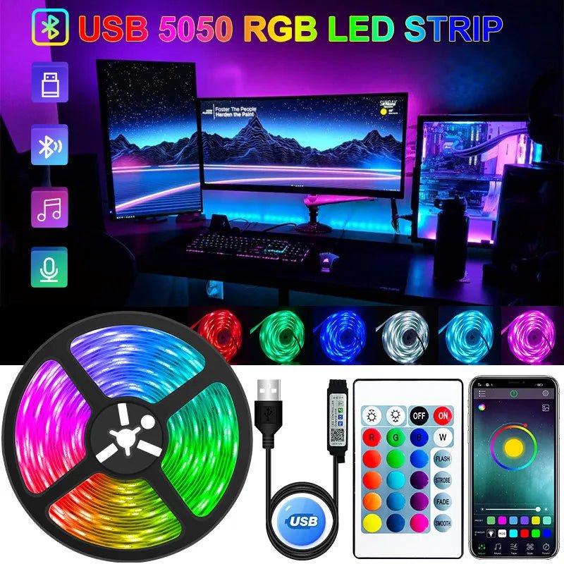 5050 Lichtleiste USB Bluetooth 5V Flexibler LED - Streifen - Amiko Decor