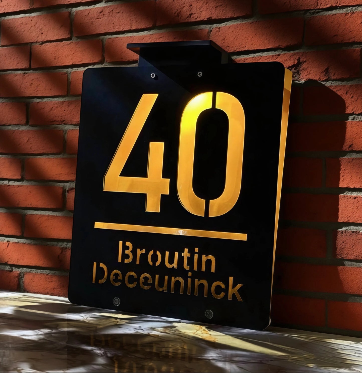 Personalized House Number Outdoor LED Solar illuminated Door Number Solar Lights Outdoor Door Sign 3D Cut Acrylic Door Plate - Amiko Decor