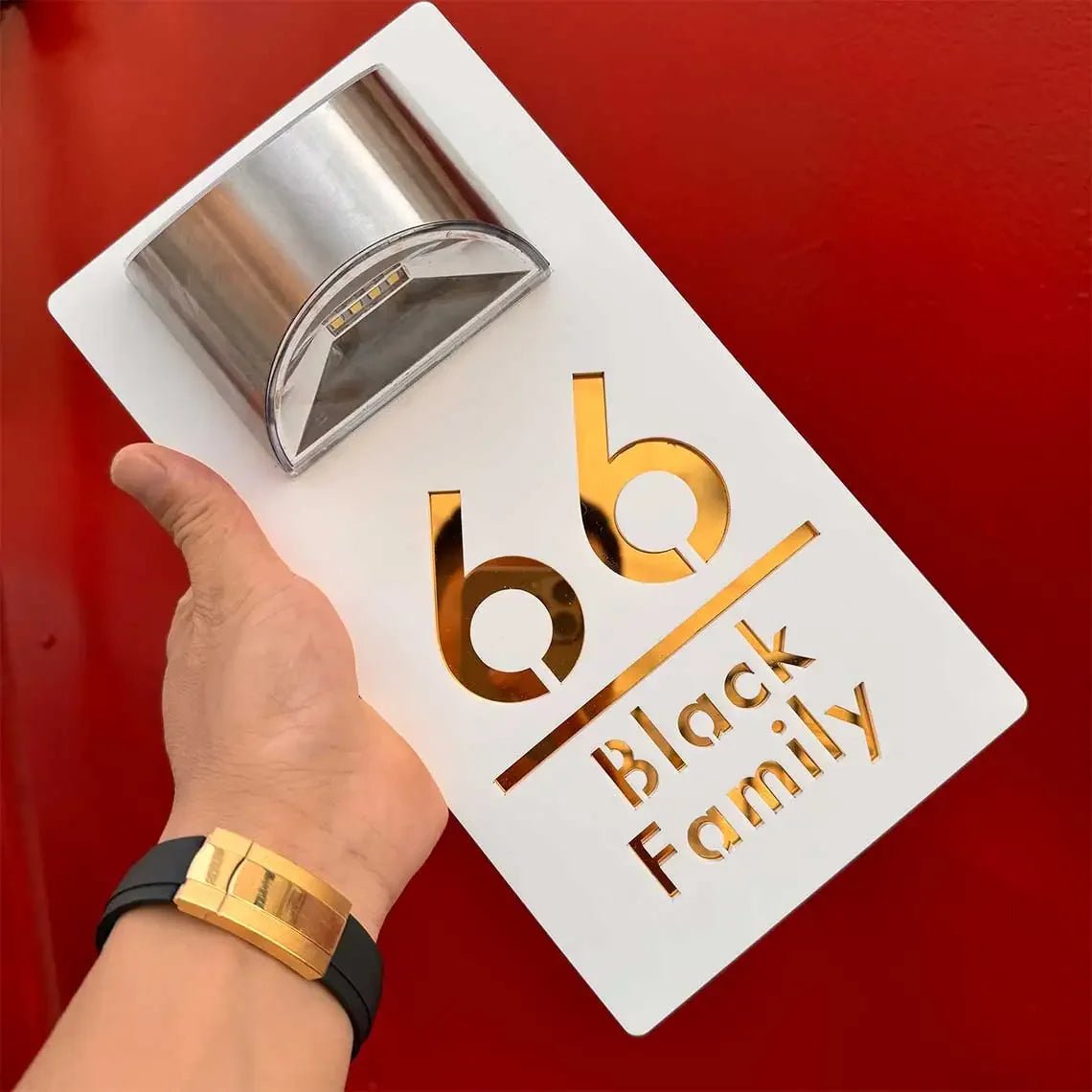 Custom House Number Outdoor Solar Lights 3D Acrylic Solar House Number Plate With Name Door Sign Personalized Home Address Sign - Amiko Decor