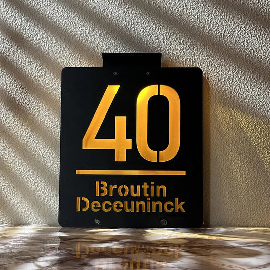 Personalized House Number Outdoor LED Solar illuminated Door Number Solar Lights Outdoor Door Sign 3D Cut Acrylic Door Plate - Amiko Decor