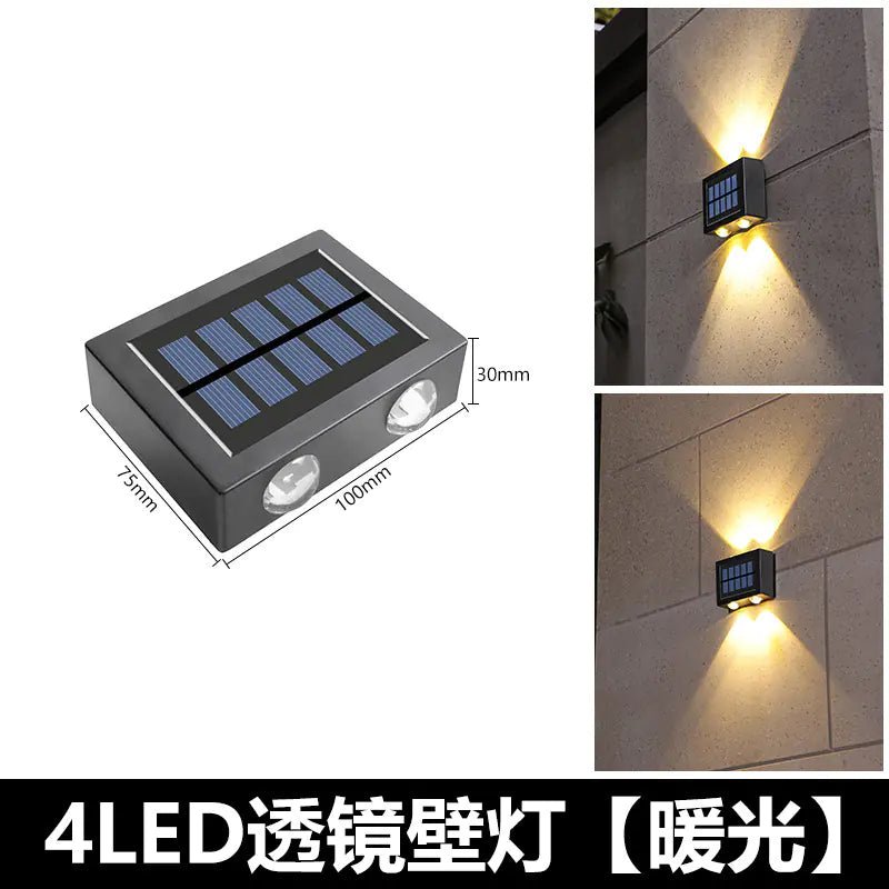 Solar Dual - Head Waterproof Outdoor Wall Lamp - Amiko Decor