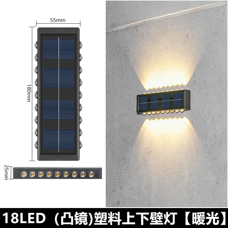 Solar Dual - Head Waterproof Outdoor Wall Lamp - Amiko Decor