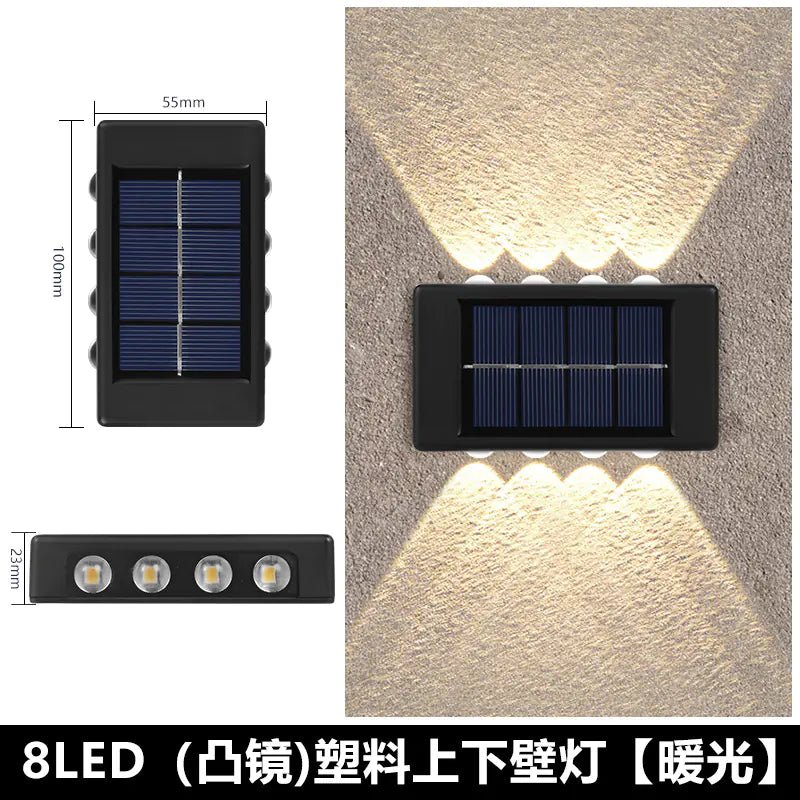 Solar Dual - Head Waterproof Outdoor Wall Lamp - Amiko Decor
