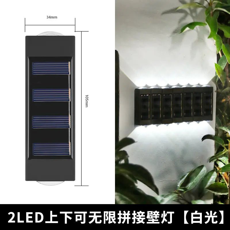 Solar Dual - Head Waterproof Outdoor Wall Lamp - Amiko Decor