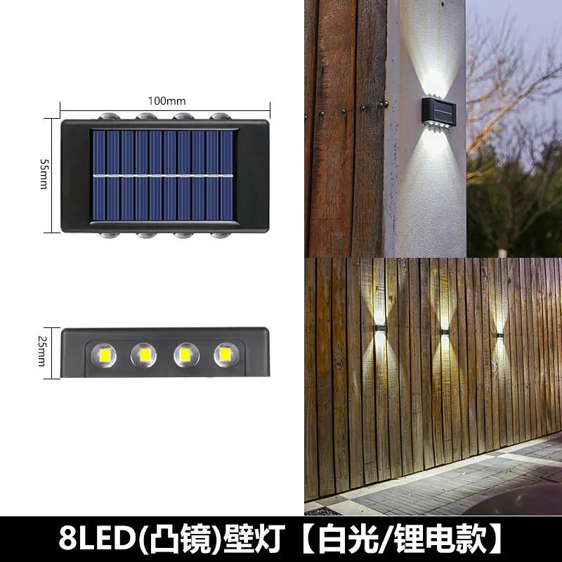 Solar Dual - Head Waterproof Outdoor Wall Lamp - Amiko Decor