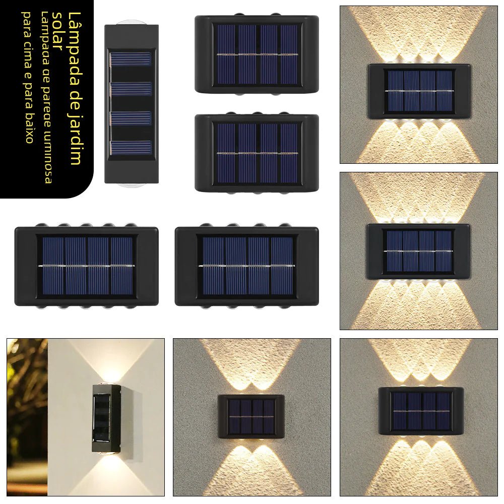 Solar Dual - Head Waterproof Outdoor Wall Lamp - Amiko Decor