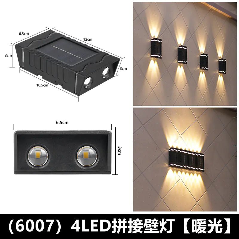 Solar Dual - Head Waterproof Outdoor Wall Lamp - Amiko Decor