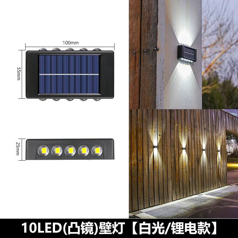 Solar Dual - Head Waterproof Outdoor Wall Lamp - Amiko Decor