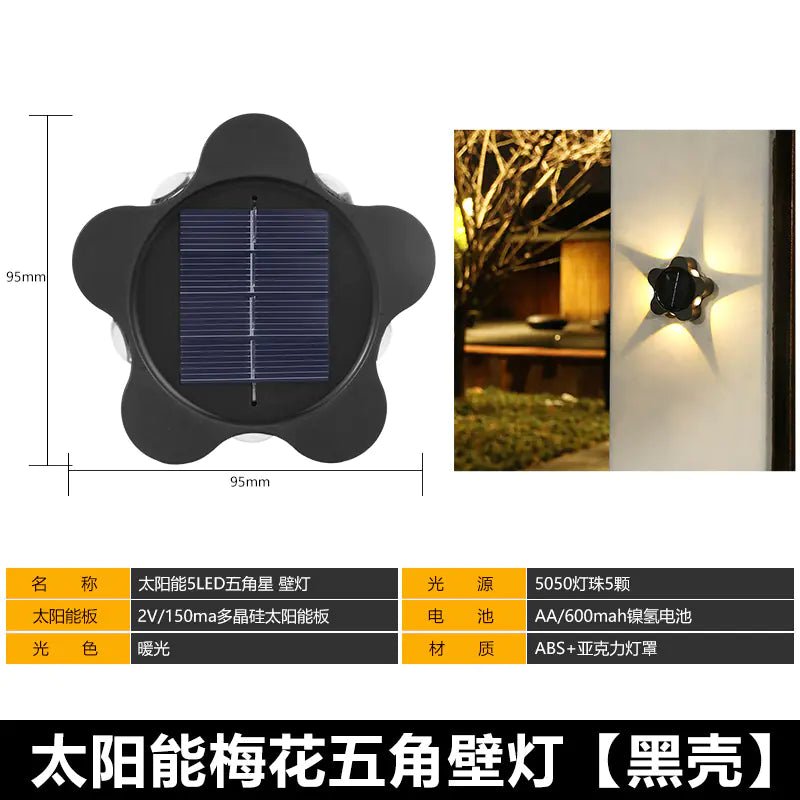 Solar Dual - Head Waterproof Outdoor Wall Lamp - Amiko Decor
