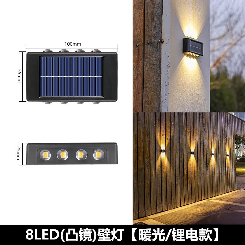 Solar Dual - Head Waterproof Outdoor Wall Lamp - Amiko Decor