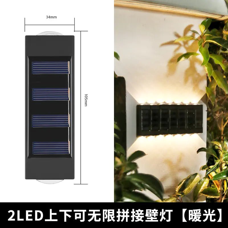 Solar Dual - Head Waterproof Outdoor Wall Lamp - Amiko Decor