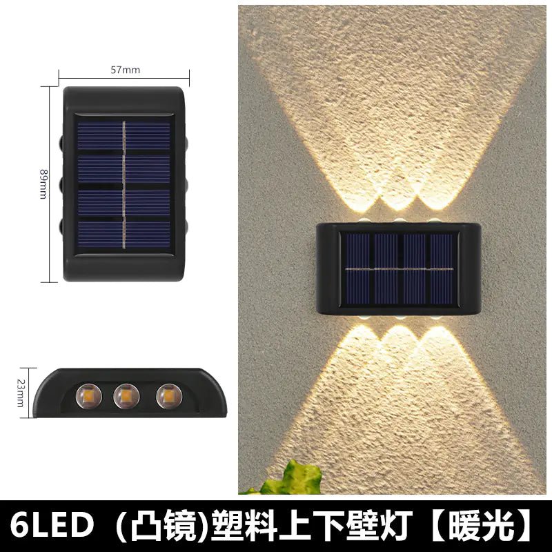 Solar Dual - Head Waterproof Outdoor Wall Lamp - Amiko Decor