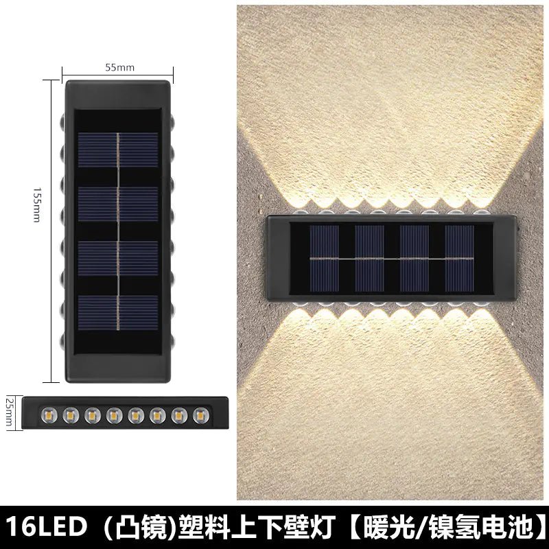 Solar Dual - Head Waterproof Outdoor Wall Lamp - Amiko Decor