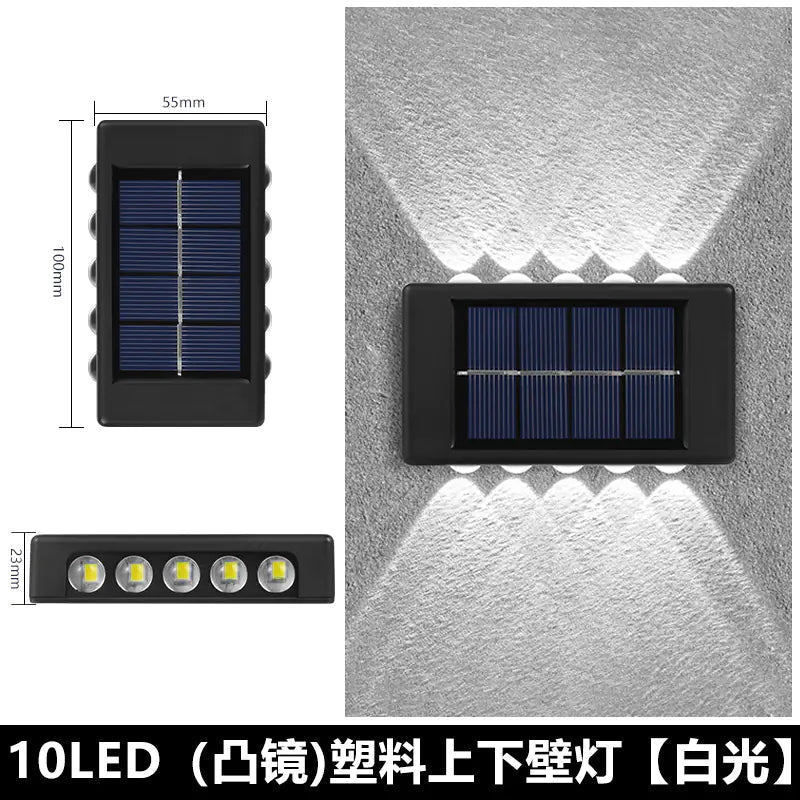 Solar Dual - Head Waterproof Outdoor Wall Lamp - Amiko Decor