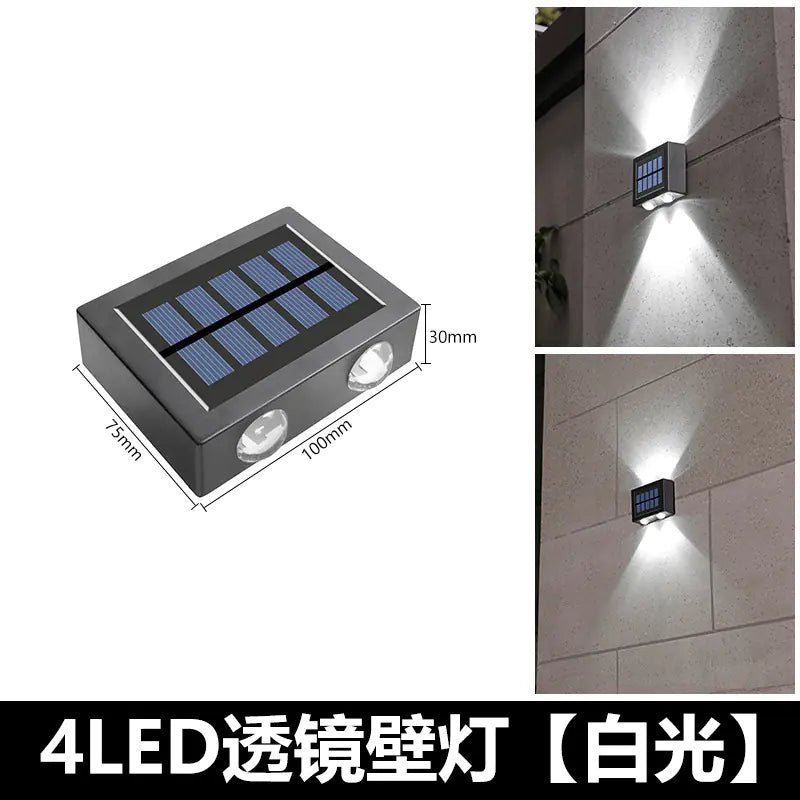 Solar Dual - Head Waterproof Outdoor Wall Lamp - Amiko Decor