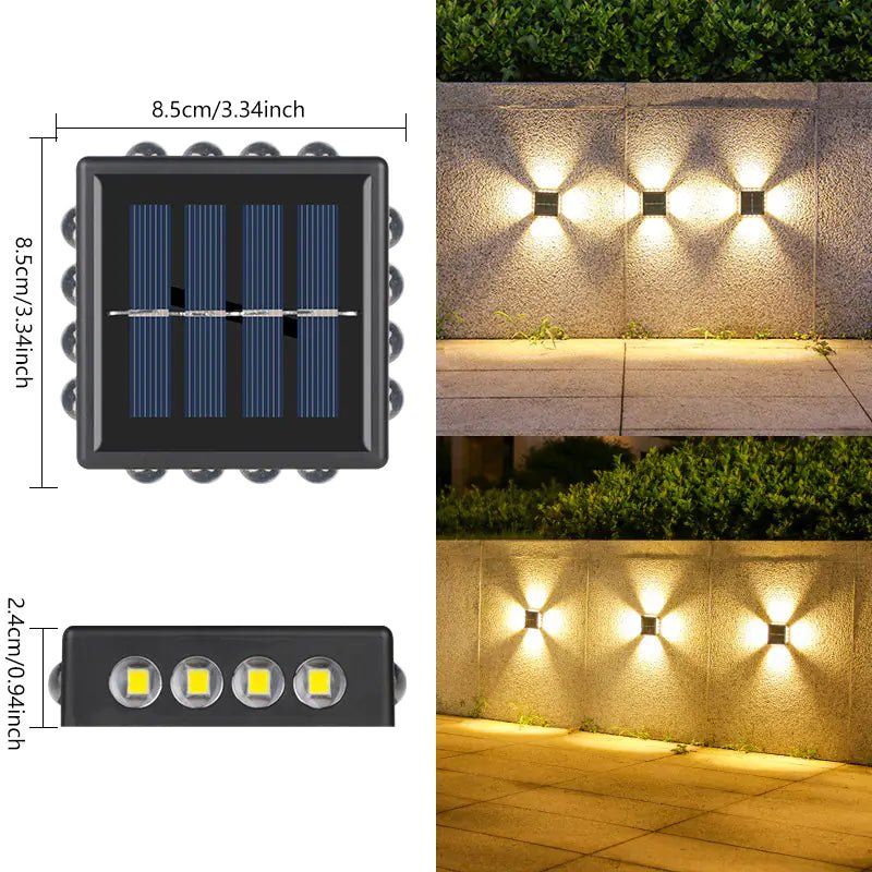 Solar Dual - Head Waterproof Outdoor Wall Lamp - Amiko Decor