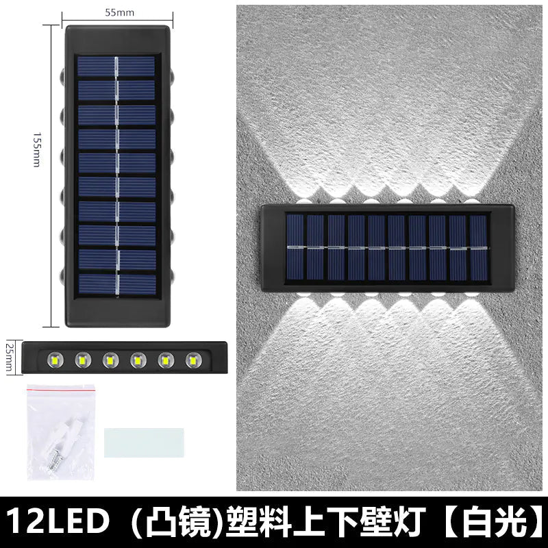 Solar Dual - Head Waterproof Outdoor Wall Lamp - Amiko Decor