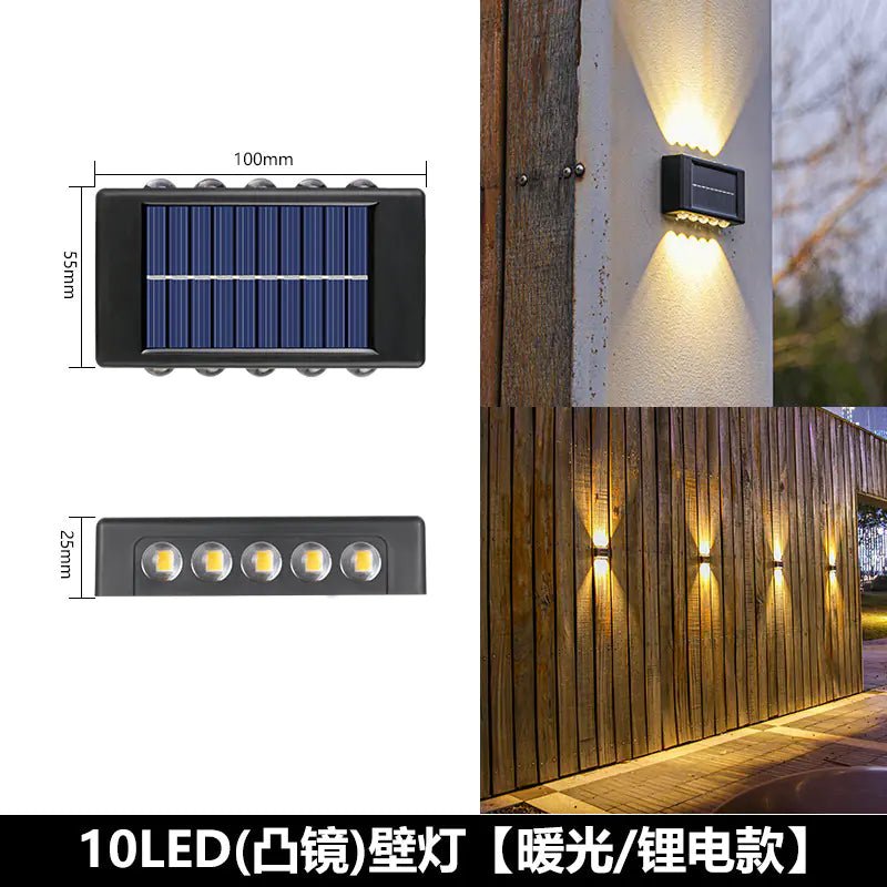 Solar Dual - Head Waterproof Outdoor Wall Lamp - Amiko Decor