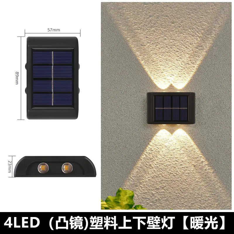 Solar Dual - Head Waterproof Outdoor Wall Lamp - Amiko Decor