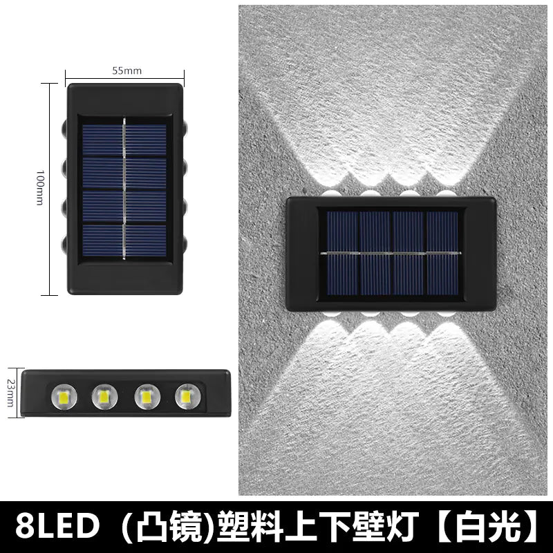 Solar Dual - Head Waterproof Outdoor Wall Lamp - Amiko Decor