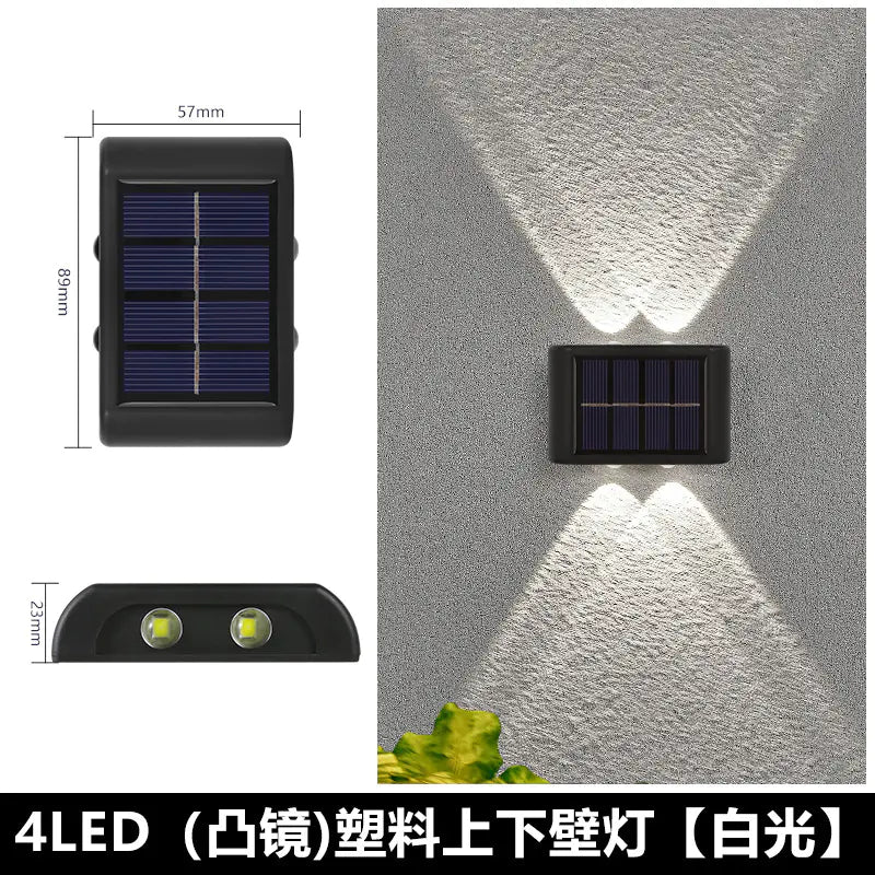 Solar Dual - Head Waterproof Outdoor Wall Lamp - Amiko Decor