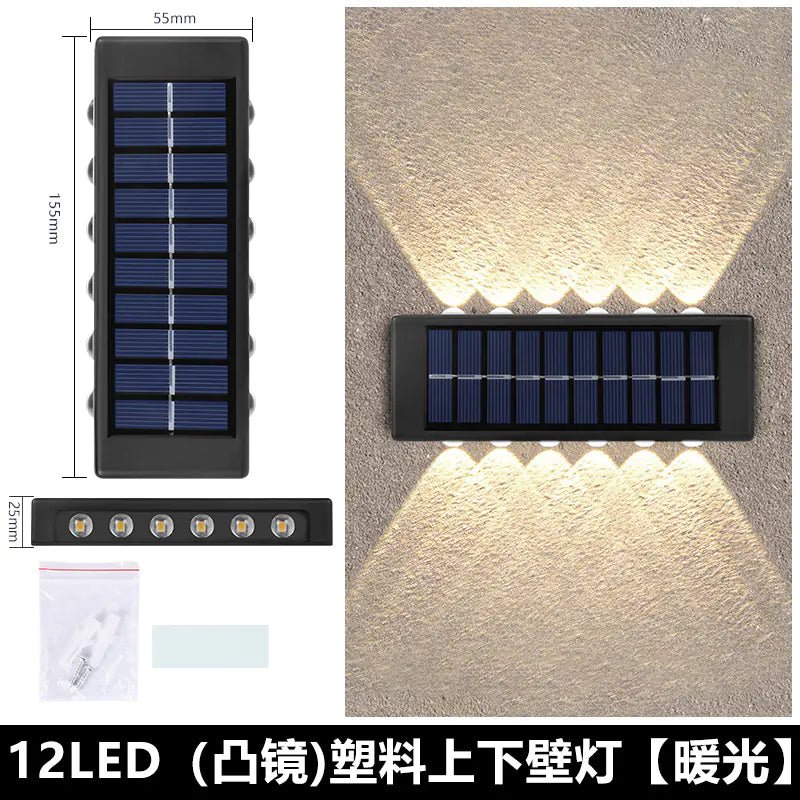 Solar Dual - Head Waterproof Outdoor Wall Lamp - Amiko Decor