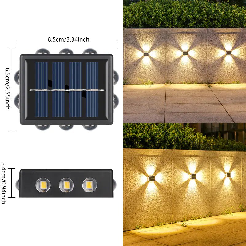 Solar Dual - Head Waterproof Outdoor Wall Lamp - Amiko Decor