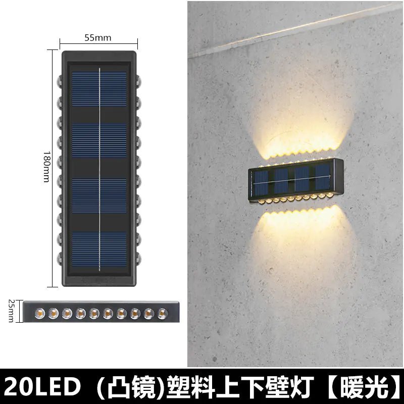 Solar Dual - Head Waterproof Outdoor Wall Lamp - Amiko Decor