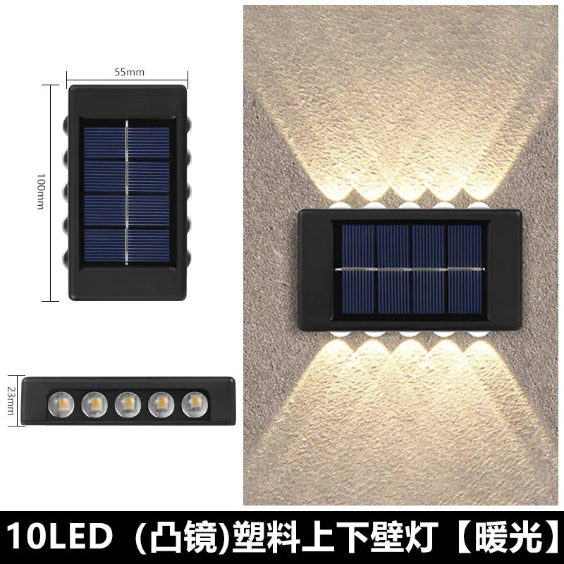 Solar Dual - Head Waterproof Outdoor Wall Lamp - Amiko Decor