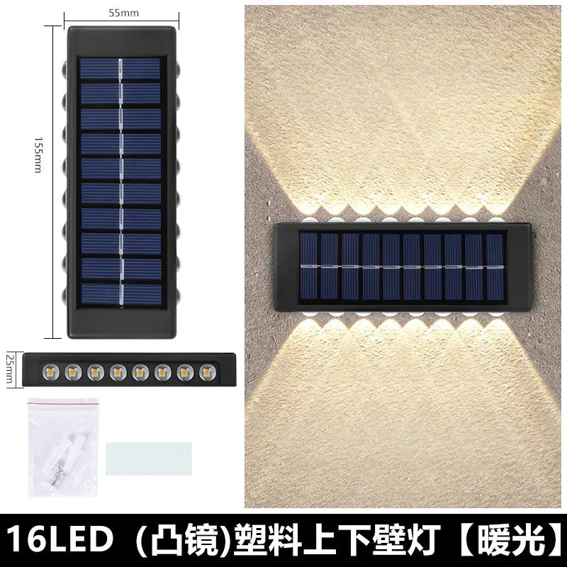 Solar Dual - Head Waterproof Outdoor Wall Lamp - Amiko Decor