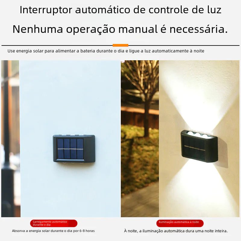 Solar Dual - Head Waterproof Outdoor Wall Lamp - Amiko Decor