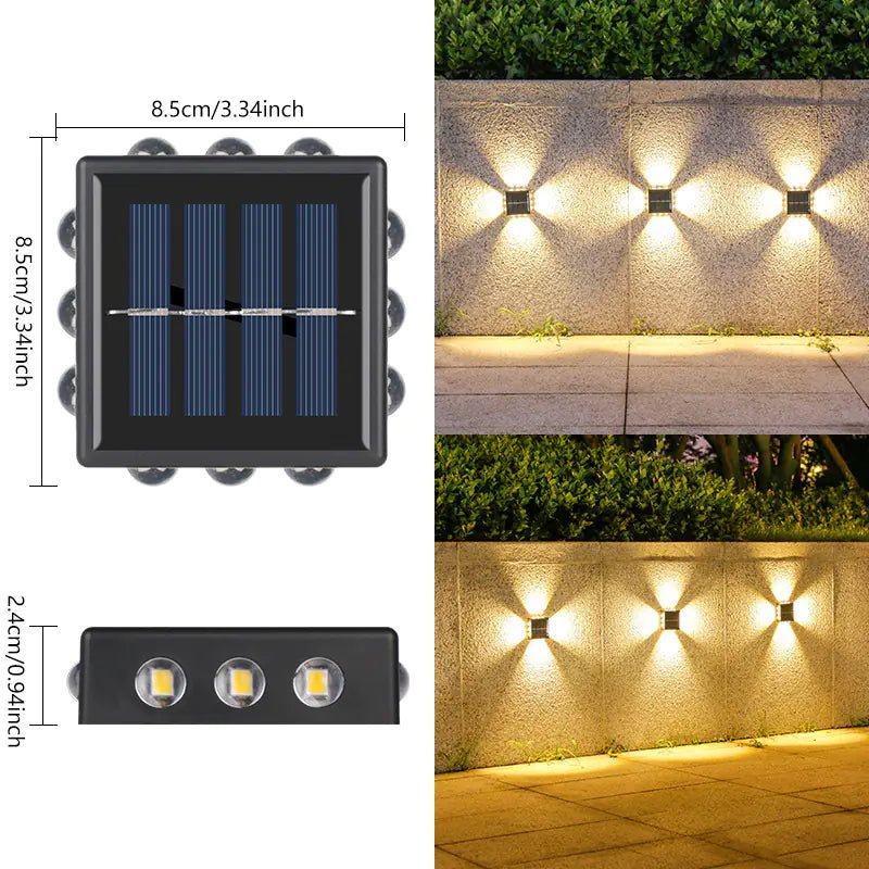 Solar Dual - Head Waterproof Outdoor Wall Lamp - Amiko Decor